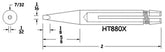 Hexacon HT880X Sleeve-Style Chisel Soldering Tip, 1/16"