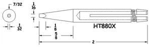 Hexacon HT880X Sleeve-Style Chisel Soldering Tip, 1/16"