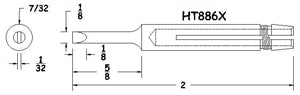 Hexacon HT886X 1/8" Sleeve-Style Chisel Soldering Tip