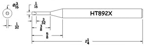 Hexacon HT892X 3/16" Turned Down Full Chisel Soldering Tip