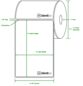 Identco TTL2P-1 Perforated Thermal Transfer Paper Packaging Label, 2.0x1.0, 5500/Roll 
