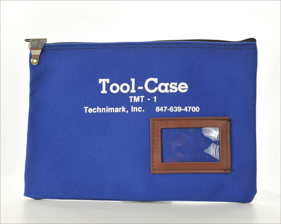 Technimark WCZTP-TECHNIMARK Windowed Canvas Zippered Tool Bag, Blue w/White Logo