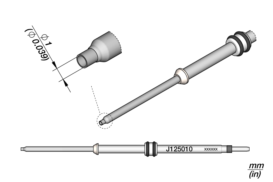 JBC J125010 Hot Nozzle Cartridge [ID - 0.039" (1mm)]