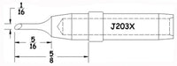 Hexacon J203X Therm-O-Trac Turned Down Beveled Soldering Tip, 1/16"