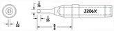 Hexacon J206X Turned Down Chisel Soldering Tip, 1/16"