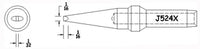 Hexacon J524X Semi Chisel Soldering Tip, 1/16"
