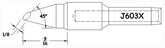 Hexacon J603X 1/8" Bevel Conical Soldering Tip for Therm-O-Trac Power Boost Stations