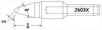 Hexacon J603X 1/8" Bevel Conical Soldering Tip for Therm-O-Trac Power Boost Stations