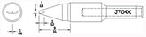 Hexacon J705X Full Chisel Soldering Tip, 1/8"