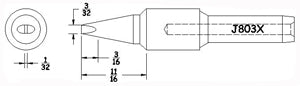 Hexacon J803X Semi Chisel Soldering Tip, 3/32"