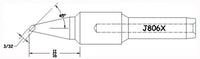 Hexacon J806X 45° 3/32" Bevel Conical Soldering Tip for Therm-O-Trac Magnum Stations