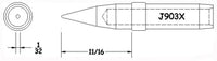 Hexacon J903X Therm-O-Trac Conical Soldering Tip, 1/32"