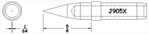 Hexacon J905X Conical Soldering Tip, 1/64"
