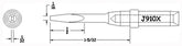 Hexacon J910X Therm-O-Trac Extra Long Semi Chisel Soldering Tip, 1/16"