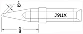 Hexacon J911X 45° 1/32" Conical Bevel Soldering Tip for Therm-O-Trac Stations