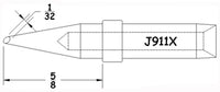 Hexacon J911X 45° 1/32" Conical Bevel Soldering Tip for Therm-O-Trac Stations