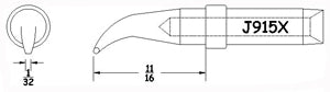 Hexacon J915X Sharp Conical Bent 45 Deg Soldering Tip