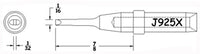 Hexacon J925X Turned-Down Full Chisel Soldering Tip, 1/16"