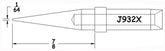 Hexacon J932X Sharp Conical Soldering Tip, 1/64"