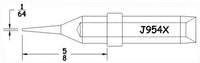 Hexacon J954X Conical Sharp Soldering Tip, 1/64"