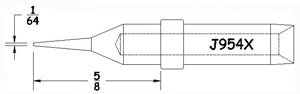 Hexacon J954X Conical Sharp Soldering Tip, 1/64"