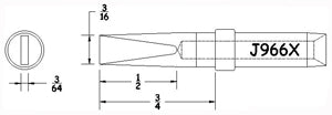 Hexacon J966X Semi-Chisel Soldering Tip, 3/16"
