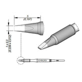 JBC Tools C115213 Series C115 High Thermal Chisel Cartridge Soldering Tip, 1mm x 0.3mm