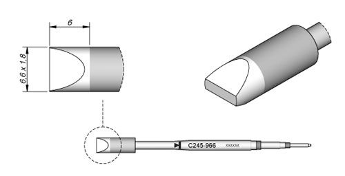 JBC Tools C245966 Chisel Solder Cartridge