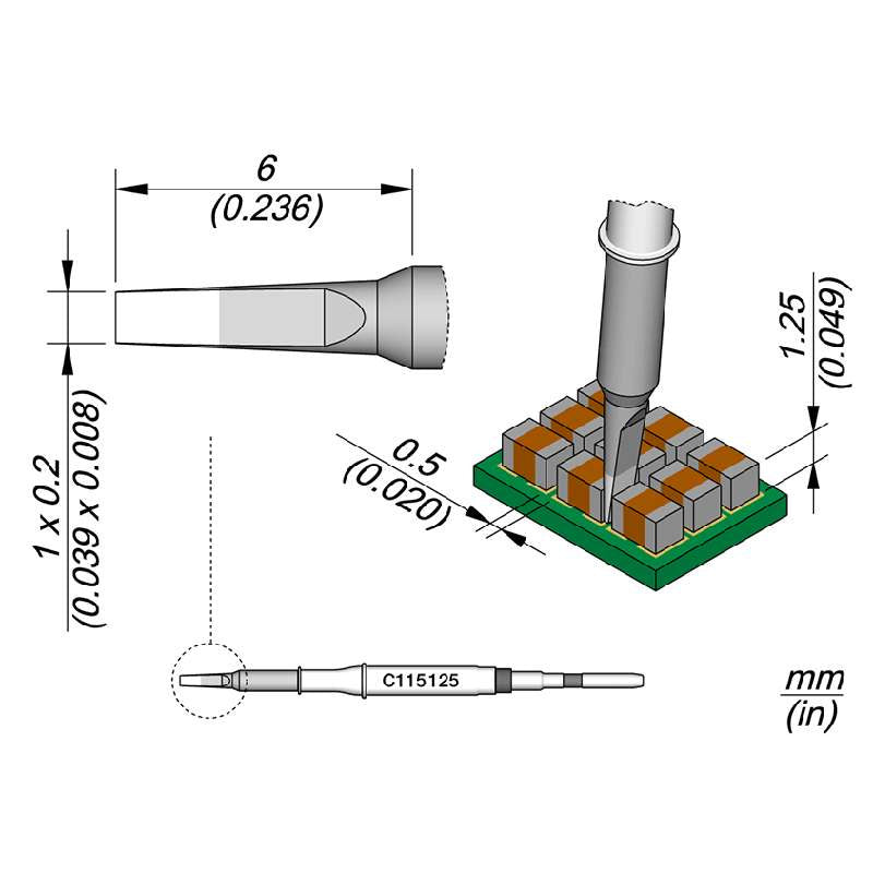 JBC C115125 Chisel Solder Cartridge