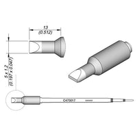 JBC C470017 Chisel Cartridge Soldering Tip, 5.0mm