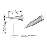 JBC Tools C115116 Cartridge Chisel, 0.2 X 0.1"