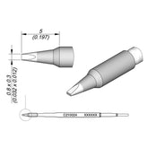 JBC Tools C210024 Cartridge Chisel 0.8mm x 0.3mm