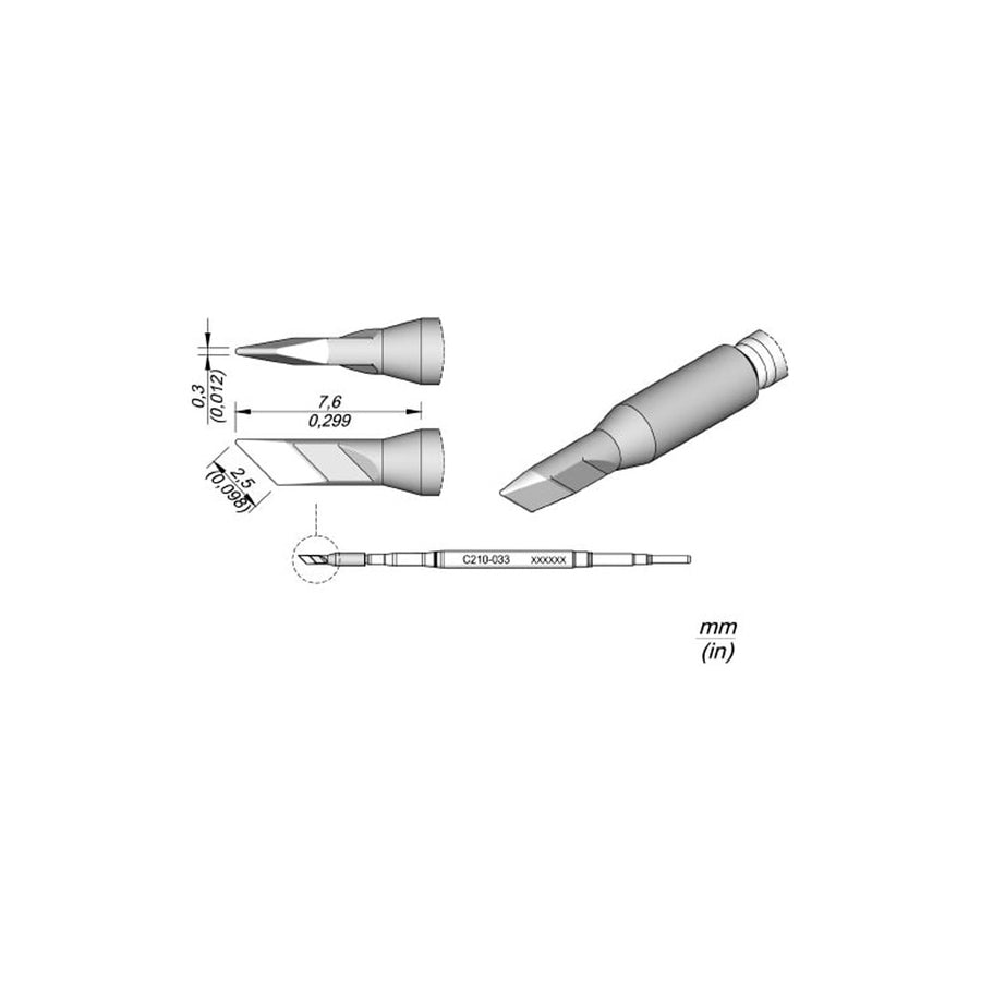 JBC Tools C210033 Solder Tip Cartridge Knife 2.5 x 0.3