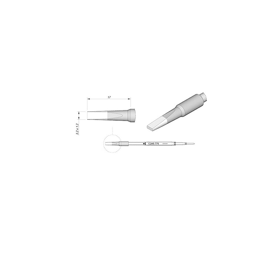 JBC Tools C245775 Cartridge Chisel Solder Tip