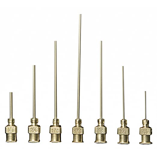 Jensen Global JG14-1.0MDZ 14-Gauge All-Metal Dispensing Needle Tips, 1.0", Box of 12
