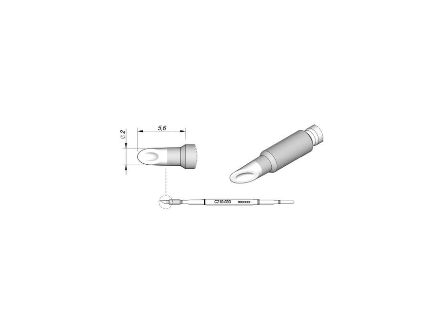 JBC Tools C210030 Spoon Cartridge Soldering Tip, 2.0mm