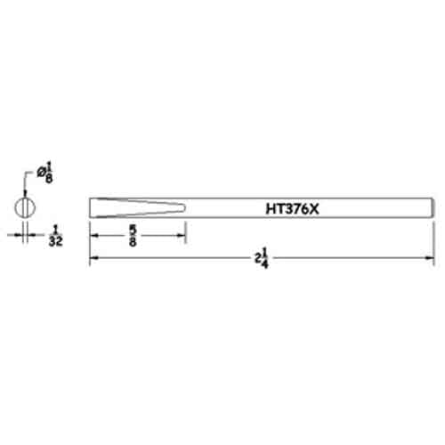 Hexacon HT376X Full Chisel Soldering Tip, 1/8"