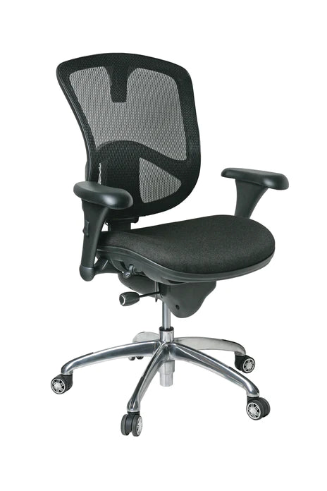 Bevco M6088MU Ergonomic Executive Mesh Chair Upholstered Fabric Adjustable Contoured Backrest
