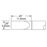 Metcal STTC-065 STTC 600 Series Large Chisel Cartridge Soldering Tip for MX Series Systems, 5.00mm