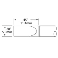 Metcal STTC-065 STTC 600 Series Large Chisel Cartridge Soldering Tip for MX Series Systems, 5.00mm
