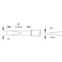 Metcal STTC-120 STTC 700 Series 12° Long Reach Chisel Cartridge Soldering Tip for MX Series Systems, 3.80mm