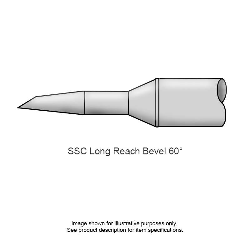 Metcal STTC-047 STTC 600 Series 60° Beveled Cartridge Soldering Tip for MX Series Systems, 1.78mm