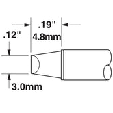 Metcal STTC-013 STTC 600 Series 90° Chisel Cartridge Soldering Tip for MX Series System, 3.00mm