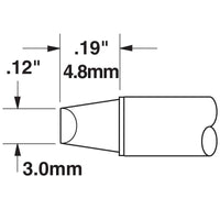 Metcal STTC-013 STTC 600 Series 90° Chisel Cartridge Soldering Tip for MX Series System, 3.00mm