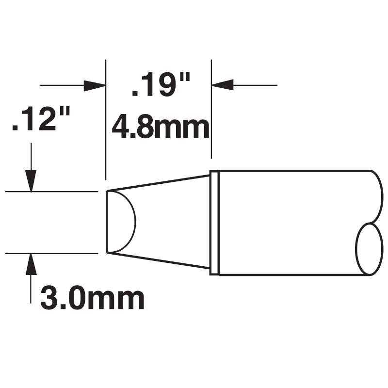 Metcal STTC-013 STTC 600 Series 90° Chisel Cartridge Soldering Tip for MX Series System, 3.00mm