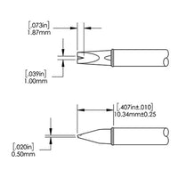 Metcal CVC-7VG0032A V-Groove Cartridge Chisel for CV-5200 Systems