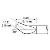 Metcal PTTC-808B PTTC 800 Series Tweezer Bent Cartridge Solder Tip, 3.2mm