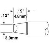 Metcal STTC-013 STTC 600 Series 90° Chisel Cartridge Soldering Tip for MX Series System, 3.00mm