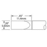 Metcal STTC-065 STTC 600 Series Large Chisel Cartridge Soldering Tip for MX Series Systems, 5.00mm