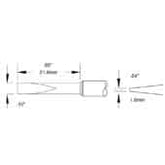 Metcal STTC-120 STTC 700 Series 12° Long Reach Chisel Cartridge Soldering Tip for MX Series Systems, 3.80mm